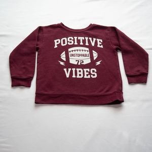 Garanimals Burgundy Red Postive Vibes Graphic LongSleeve Sweatshirt Top Size 4T